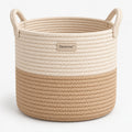 Denvras™ Natural Two-Tone Braided Rope Storage Basket — front view