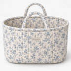 Denvras™ Blue Meadow Floral Oval Storage Basket — front view