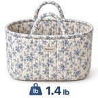 Denvras™ Blue Meadow Floral Oval Storage Basket — weight and product view