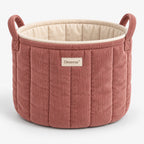 Denvras™ Terracotta Corduroy Round Storage Basket — product view