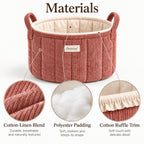 Denvras™ Terracotta Corduroy Round Storage Basket — materials