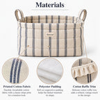 Denvras™ Classic Blue Stripe Rectangular Storage Basket — materials