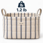 Denvras™ Classic Blue Stripe Rectangular Storage Basket — weight and detail