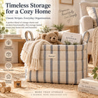 Denvras™ Classic Blue Stripe Rectangular Storage Basket — styled home
