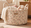 Denvras™ Blush Wildflower Braided Round Storage Basket — product view
