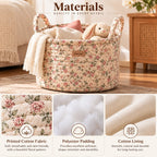 Denvras™ Blush Wildflower Braided Round Storage Basket — materials