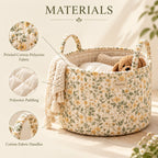 Denvras™ Golden Wildflower Round Storage Basket — materials