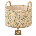Denvras™ Golden Wildflower Round Storage Basket — weight and detail