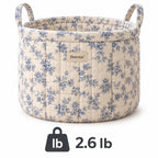 Denvras™ Blue Cottage Floral Large Round Storage Basket — weight and detail