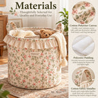 Denvras™ Rosebud Floral Ruffle Round Storage Basket — materials