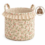 Denvras™ Rosebud Floral Ruffle Round Storage Basket — weight and detail